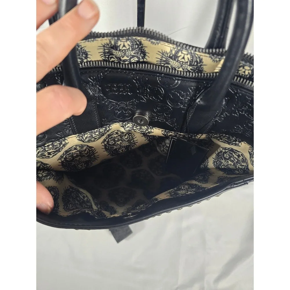 Ed Hardy backpack Black Embossed Skull‎ Rhinestone Convertible nwt Bag Rocker